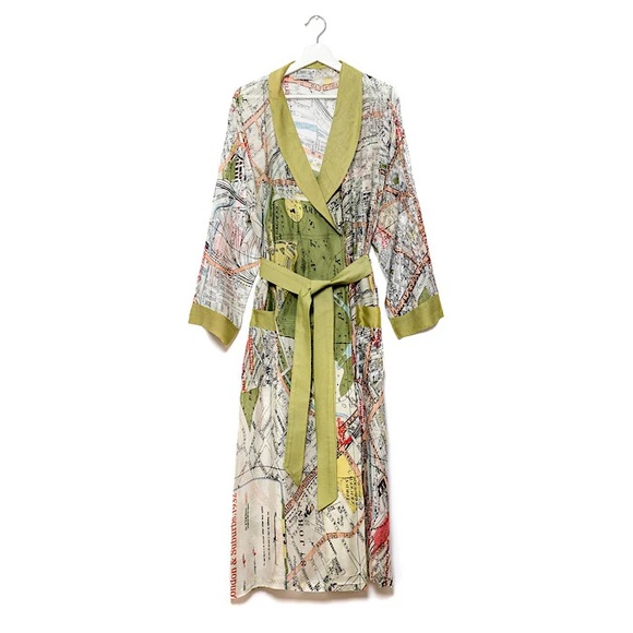 One Hundred Stars London Map Robe Gown - Picture 2 of 5